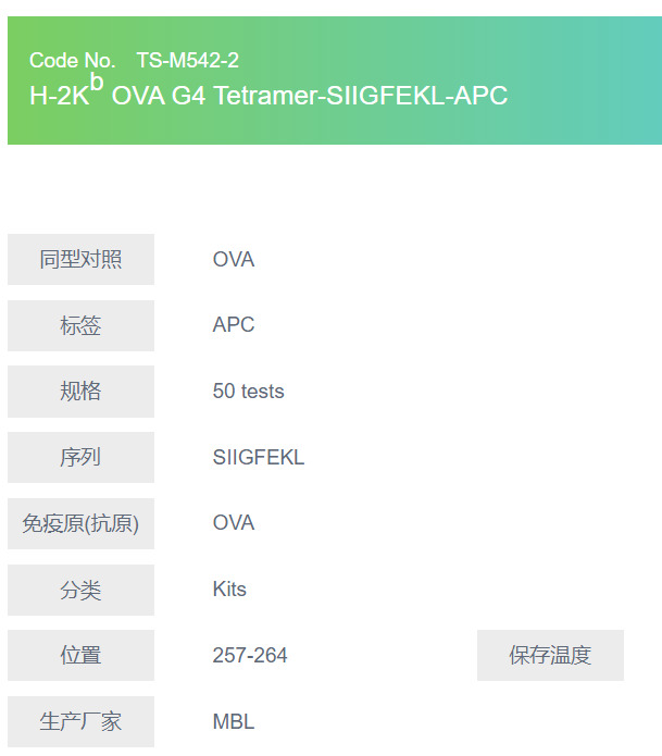 H-2Kb OVA G4 Tetramer-SIIGFEKL-APC
